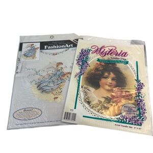 Vintage Dimensions Spring Angel & Wisteria Victorian Iron On Transfer